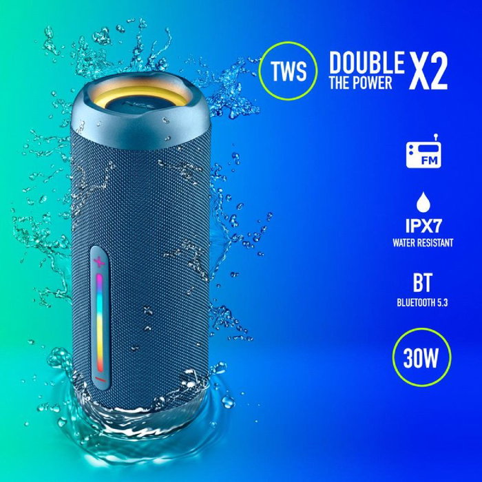 NGS Roller Furia 2 Altavoz Portátil Bluetooth con Luces RGB Azul NGS Roller Furia 2 Altavoz Portátil Bluetooth con Luces RGB Azul